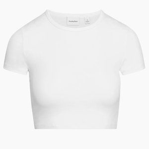 Aritzia Sunday Best Bliss Cropped T-Shirt ( White | S)